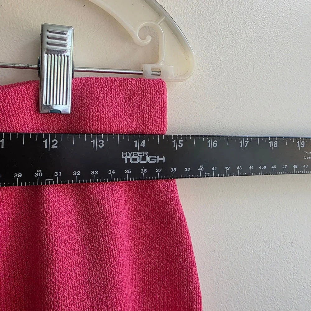 St John Evening Hot Pink Knit Skirt Set Tank Top S Skirt 10 Made in USA